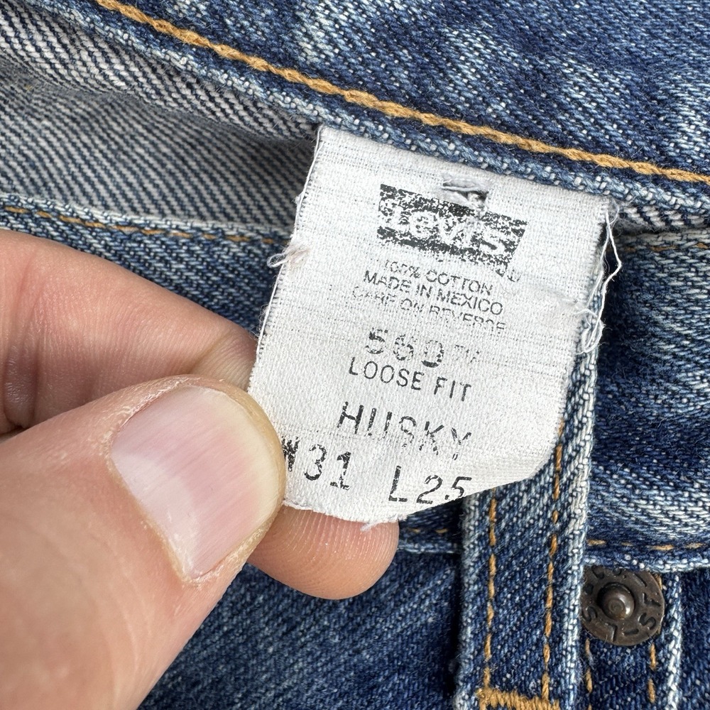 Vintage Levi's 569 Denim Jeans 90s 31x25 Loose Fit - Picture 3 of 9